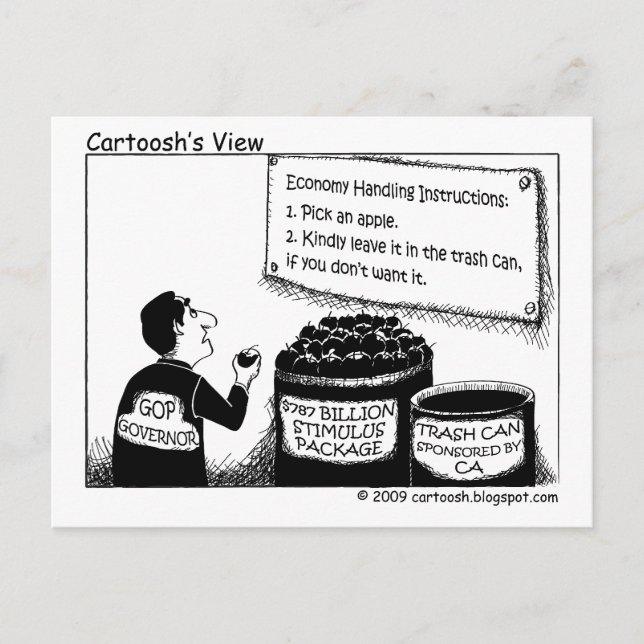 Cartão Postal CA: Me Dê Seu Dinheiro Estimulado Indesejado (Frente)