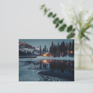 Cartão Postal Cabana Aconchegante à Beira do Lago Fotografia d