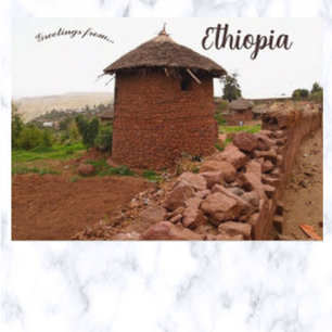 Cartão Postal Cabana Redonda em Lalibela Etiópia