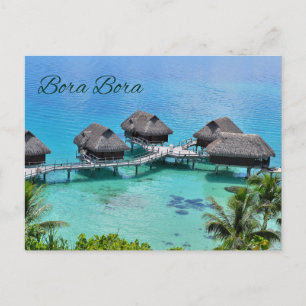 Cartão Postal Cabanas Aconchegantes e Lindas em Bora Bora Taiti 