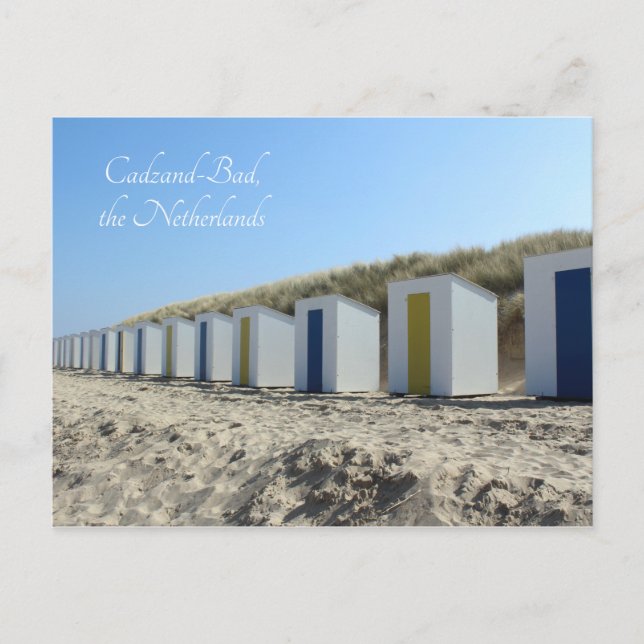 Cartão Postal Cabanas de praia, Cadzand-Bad, Países Baixos (Frente)