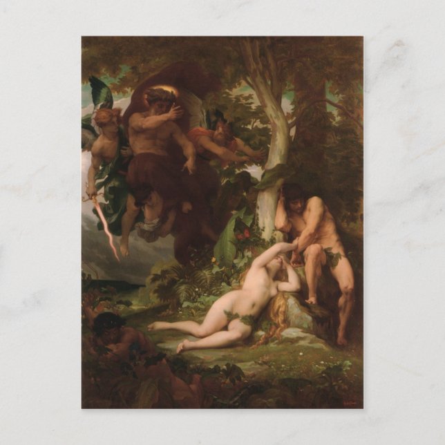 Cartão Postal Cabanel A Expulsão de Adão e Véspera da Barra (Frente)