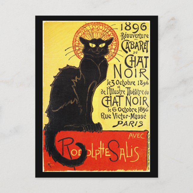 Cartão Postal Cabaret du Chat Noir, Steinlen (Frente)