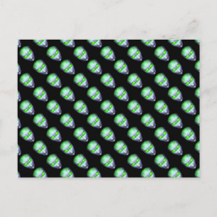 Cartão Postal Cabeça de Alienígena Verde