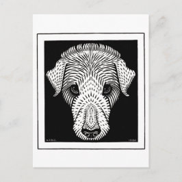 Cartão Postal Cabeça de Cães por Julie de Graag vintage lenha