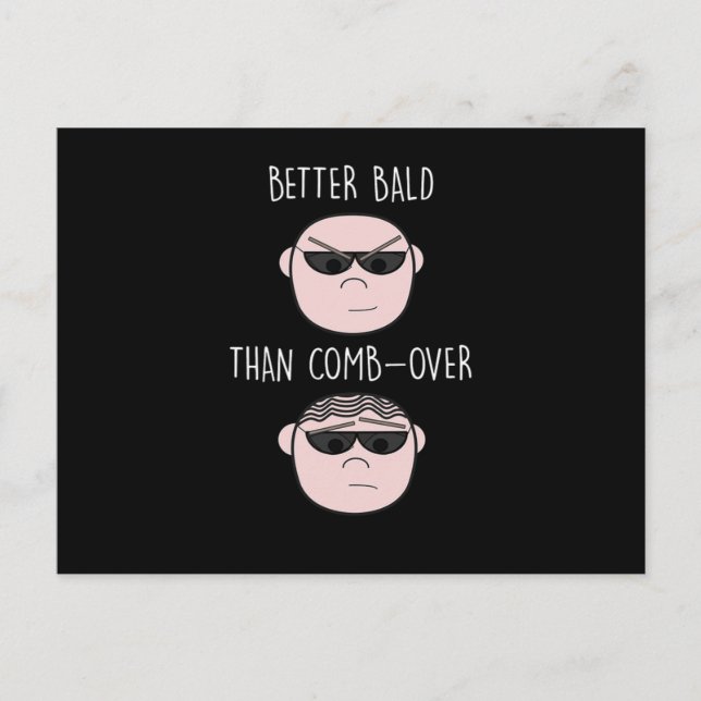 Cartão Postal Cabeça de Cara Cálvia, Cabeça de Homem Hairlo, Eng (Frente)