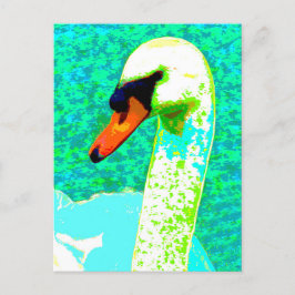 Cartão Postal Cabeça de Cisne Branco Majestoso