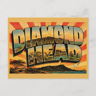 Cartão Postal Cabeça de Diamante Cratera Vulcânica do Havaí Arte