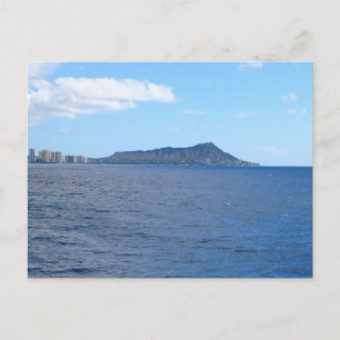 Cartão Postal Cabeça de Diamante e horizonte de Waikiki do Pacíf
