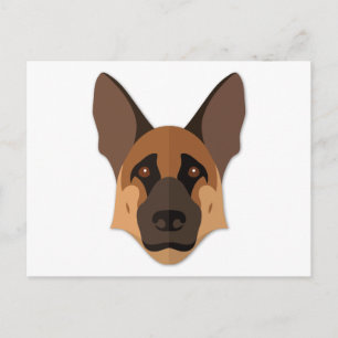 Cartão Postal Cabeça de German shepherd de Cartoons