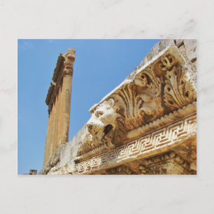 Cartão Postal Cabeça de Leão Esculpido em Baalbek