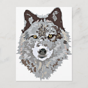 Cartão Postal Cabeça de Lobo Estilizada