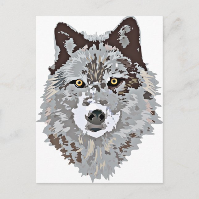 Cartão Postal Cabeça de Lobo Estilizada (Frente)
