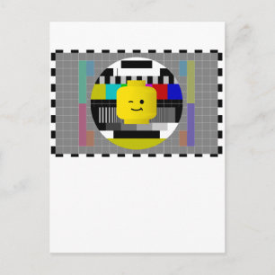 Cartão Postal Cabeça de Minifigura Transmissão de Teste de TV