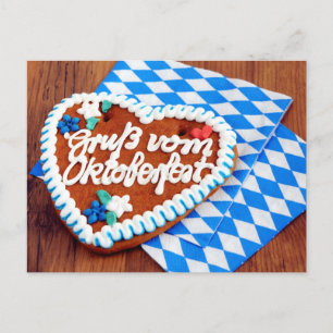 Cartão Postal Cabeça de pão-de-gengibre da Oktoberfest
