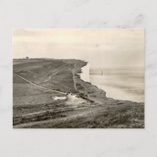 Cartão Postal Cabeça de Praia Vista Costeira Vintage Eastbourne