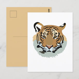 Cartão Postal Cabeça de Tigre Face Animal Selvagem Tigre