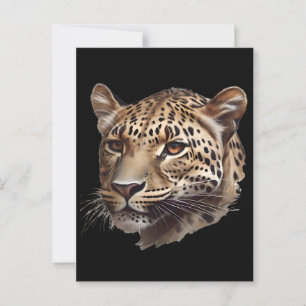 Cartão Postal Cabeça-Leopardo Africana
