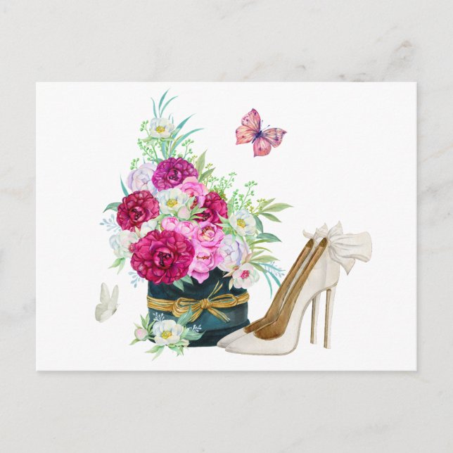 Cartão Postal Cabeçalhos de buquê floral (Frente)
