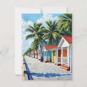 Cartão Postal Cabeças de Praia Tropicais Coloridas
