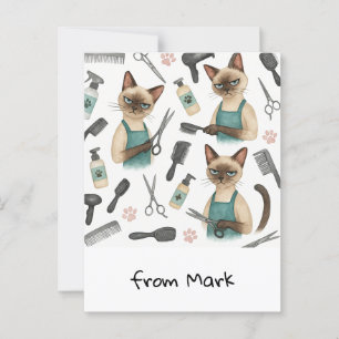 Cartão Postal Cabelereiro de Gatos