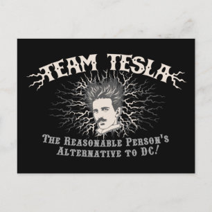 Cartão Postal Cabelo Estático da Equipe Tesla