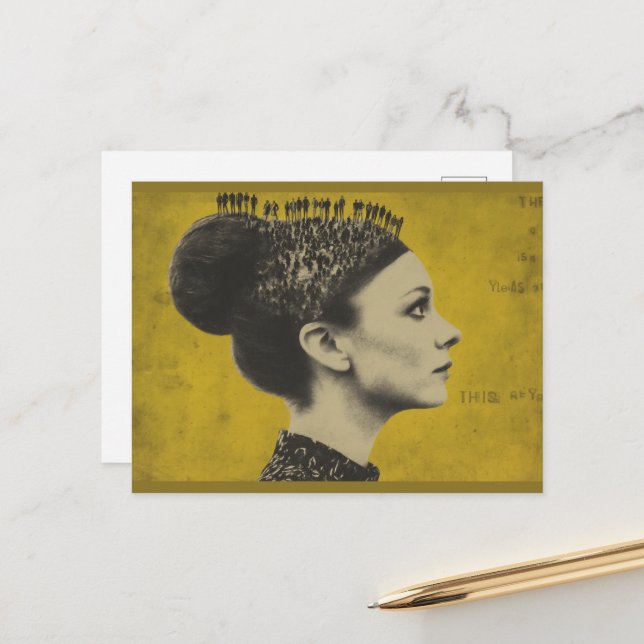 Cartão Postal Cabelo Surreal Com Pessoas Pequenas (Frente/Verso In Situ)