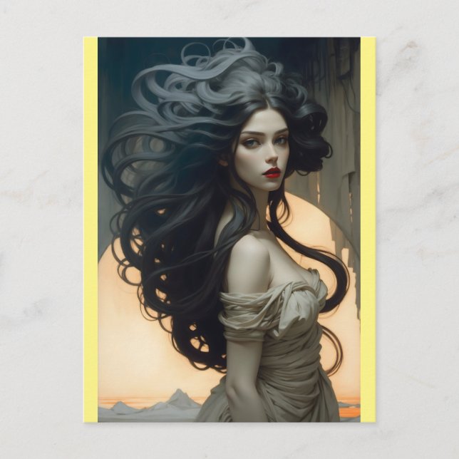 Cartão Postal cabelos longos (Frente)