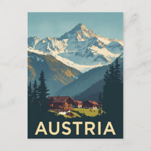Cartão Postal Cabina de Montanha Rustic Austria