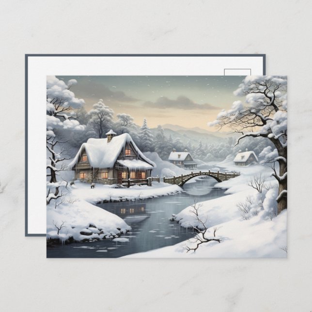 Cartão Postal Cabina na neve (Frente/Verso)