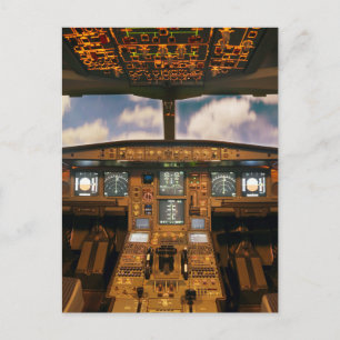 Cartão Postal Cabine de aeronaves a jato