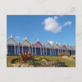 Cartão Postal Cabines de Praia Tradicionais Britânicas