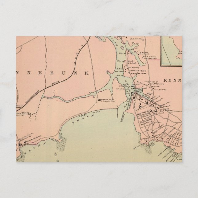 Cartão Postal Cabo Arundel, Kennebunkport, Maine (Frente)