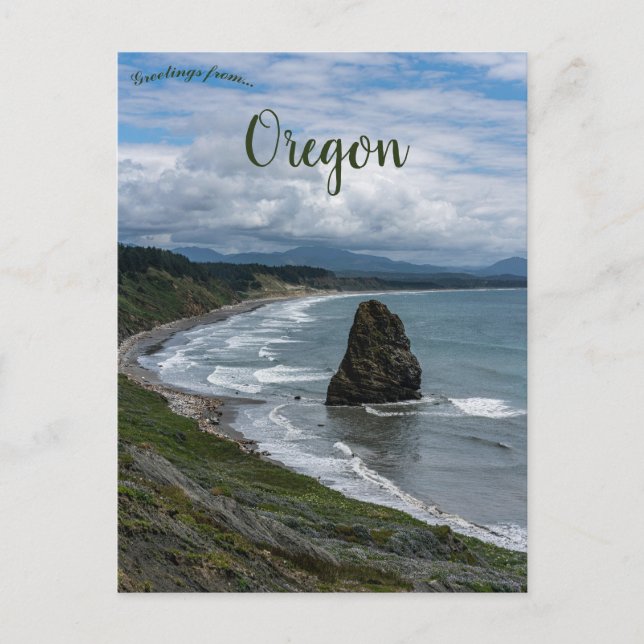 Cartão Postal Cabo Blanco Rocha da Agulha Oregon (Frente)