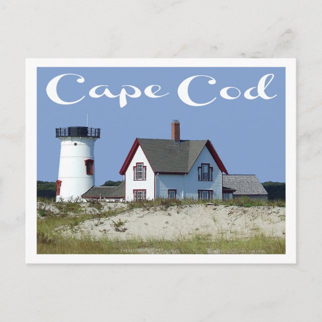 Cartão Postal Cabo Cod, Palco Harbor Light, Chatham MÃE Posta Ca (Frente)