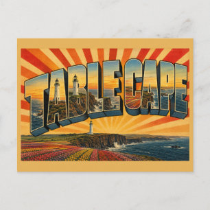 Cartão Postal Cabo da Mesa Tasmânia Austrália Farol Vulcão