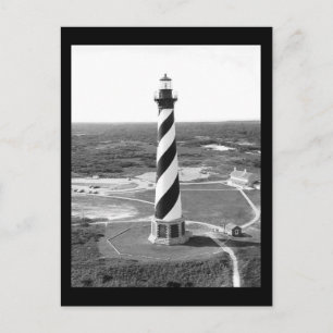 Cartão Postal Cabo Hatteras Lighthouse foto em preto e branco