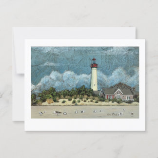 Cartão Postal Cabo May Lighthouse Painting, Nova Jersey