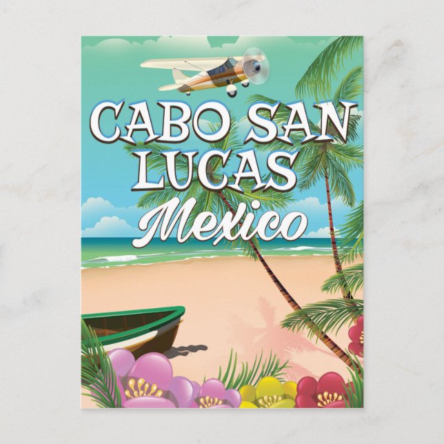 Cartão Postal Cabo San Lucas Mexico Beach poster (Frente)