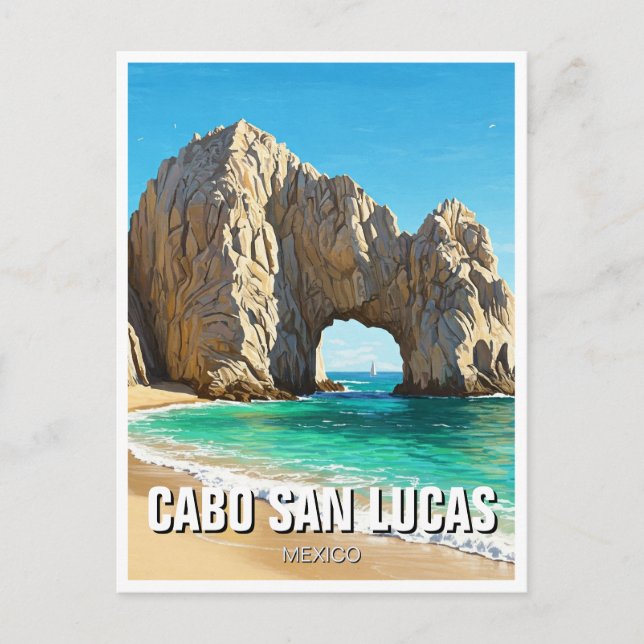 Cartão Postal Cabo San Lucas Mexico El Arco Viagem (Frente)