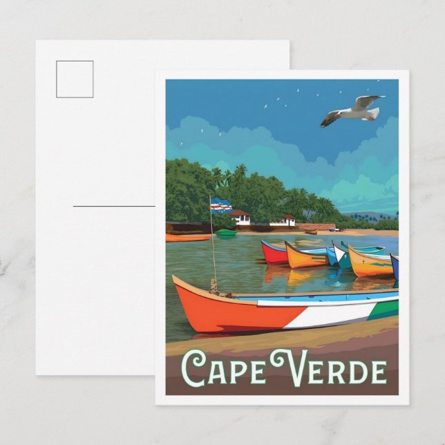 Cartão Postal Cabo Verde Viagens Antigas  (Frente/Verso)