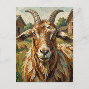 Cartão Postal Cabra Impasto em uma Fazenda Arte