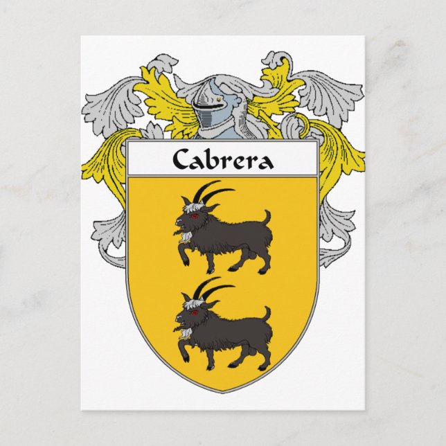 Cartão Postal Cabrera Casaco de Braços/Crest Familiar (Mantled) (Frente)