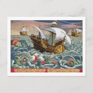 Cartão Postal Caça a criaturas marinhas, prancha 84 de 'Venation