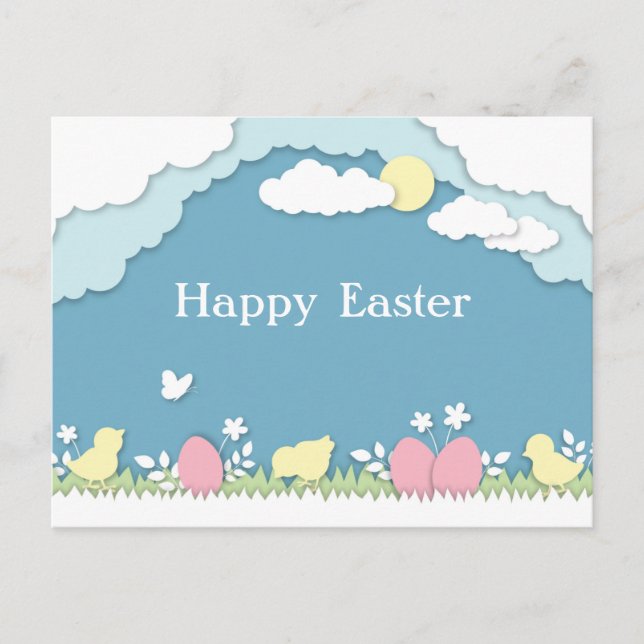 Cartão Postal Caça aos ovos de Páscoa, primavera de feriados (Frente)