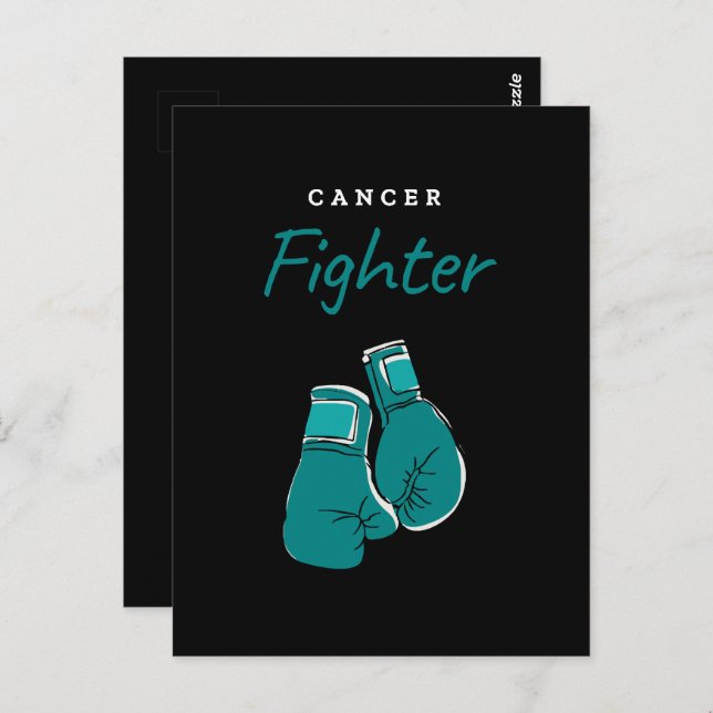 Cartão Postal caça-cancer, teal (Frente/Verso)