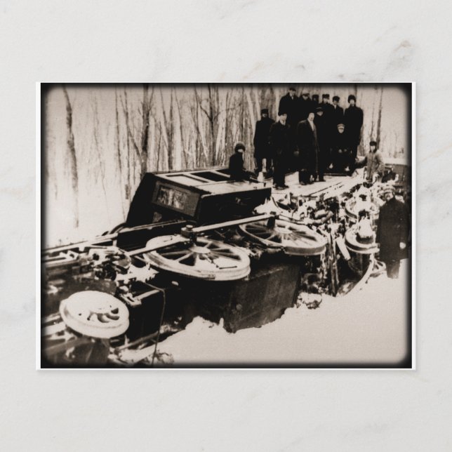 Cartão Postal Caça-Comboio na praia de Harbor, Michigan (Frente)