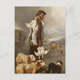 Cartão Postal Caça de Inverno a Lebres e Ptarmigãs Ansdell