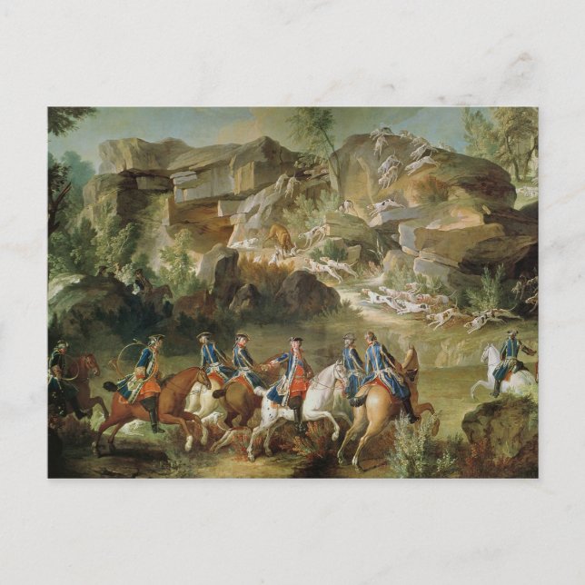 Cartão Postal Caça na Floresta de Fontainebleau (Frente)