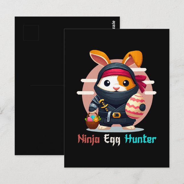 Cartão Postal Caçador de Ovos Ninja (Frente/Verso)